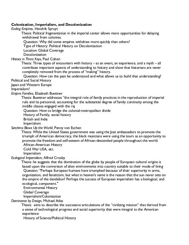 imperialism essay thesis